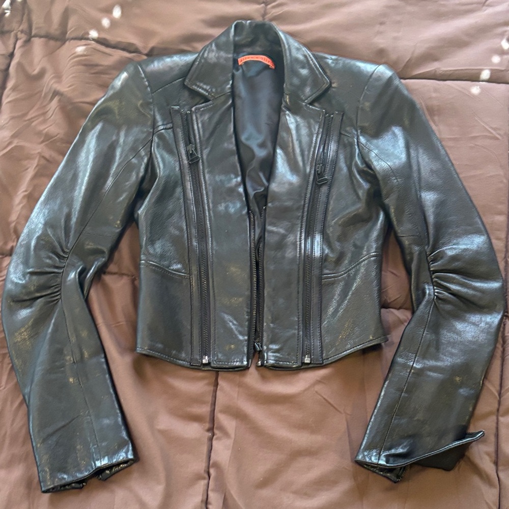 Alice + Olivia Black Leather Jacket
